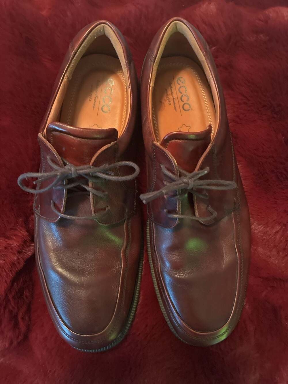 ECCO Men's Brown Leather Point Split-Toe Derby Dress Shoes Sz 46-12/12.5 A586